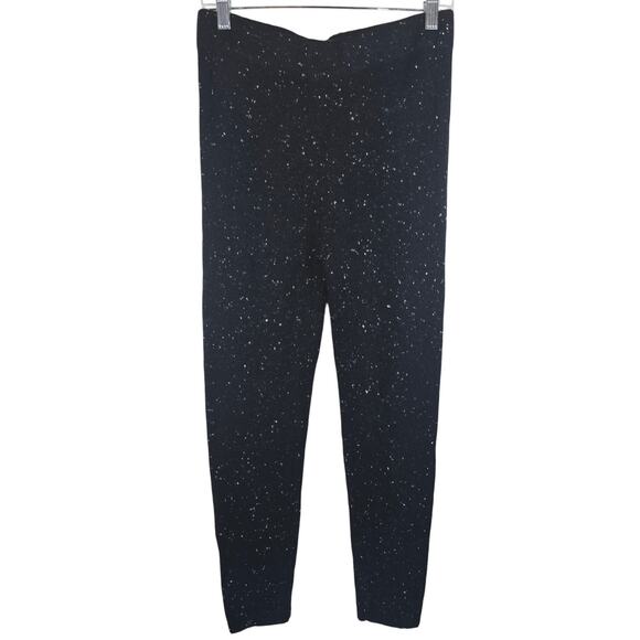 Zara Alpaca Wool Blend Black White Speckled Winter Warm Soft Pants L - Picture 1 of 4